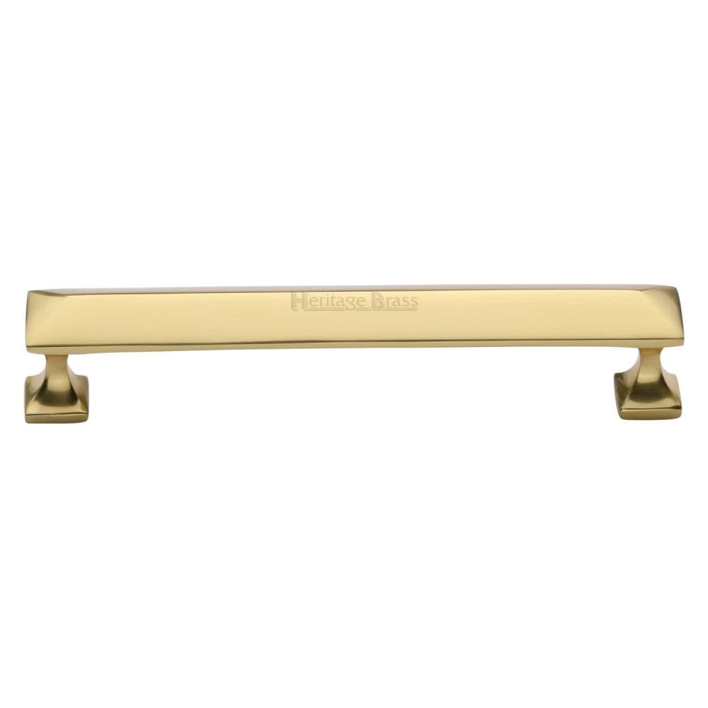 Heritage Brass Cabinet Hardware Polished Brass / Cabinet Pull Handles / 152mm c/c Heritage Brass - Cabinet Pull Pyramid Design 152mm CTC Polished Brass Finish