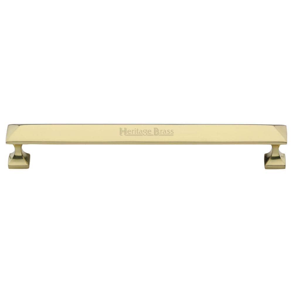 Heritage Brass Cabinet Hardware Polished Brass / Cabinet Pull Handles / 203mm c/c Heritage Brass - Cabinet Pull Pyramid Design 203mm CTC Polished Brass Finish