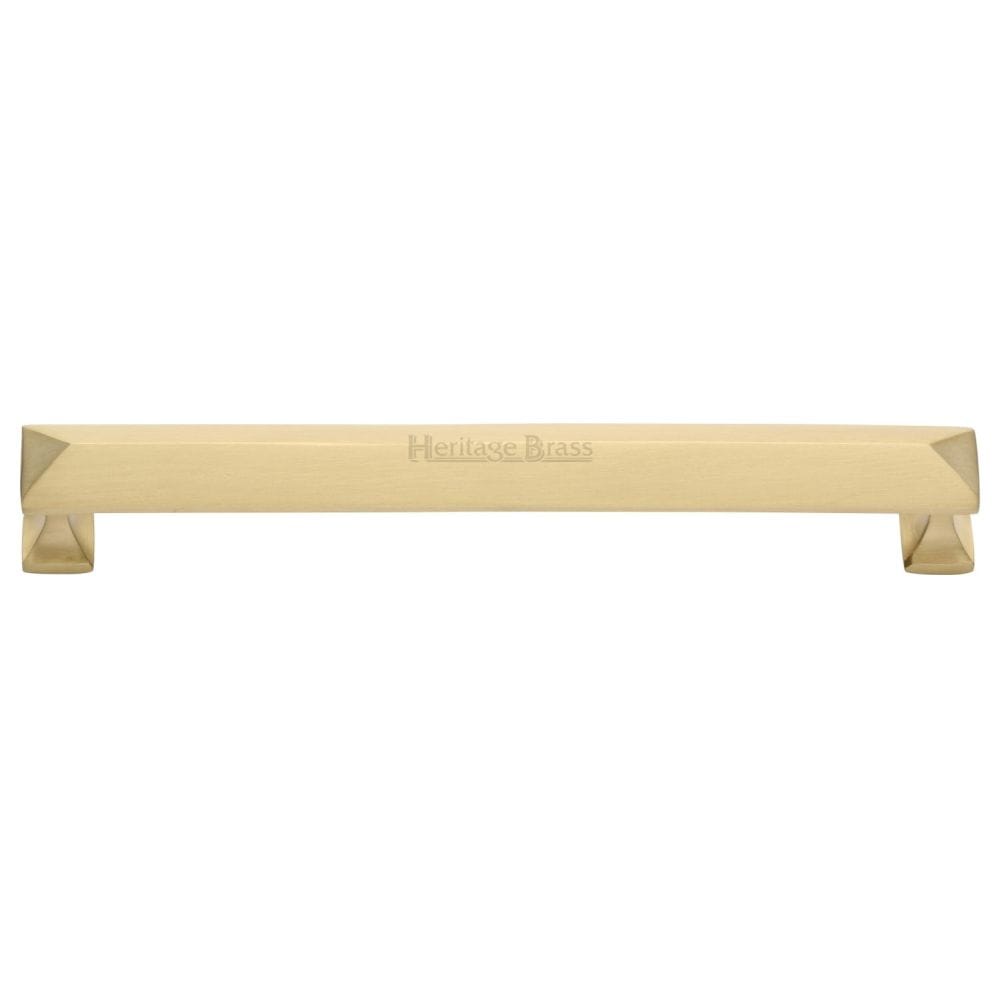 Heritage Brass Cabinet Hardware Satin Brass / Cabinet Pull Handles / 203mm c/c Heritage Brass - Cabinet Pull Pyramid Design 203mm CTC Satin Brass Finish