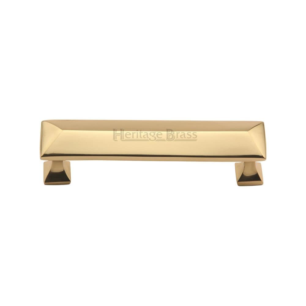 Heritage Brass Cabinet Hardware Polished Brass / Cabinet Pull Handles / 96mm c/c Heritage Brass - Cabinet Pull Pyramid Design 96mm CTC Polished Brass Finish