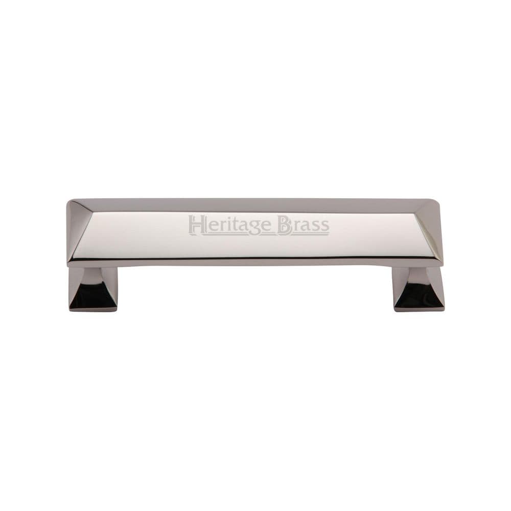 Heritage Brass Cabinet Hardware Polished Nickel / Cabinet Pull Handles / 96mm c/c Heritage Brass - Cabinet Pull Pyramid Design 96mm CTC Polished Nickel Finish