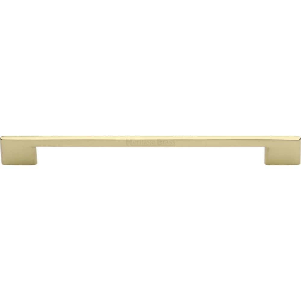 Heritage Brass Cabinet Hardware Polished Brass / Cabinet Pull Handles / 256mm c/c Heritage Brass - Cabinet Pull Slim Metro Design 256mm CTC Polished Brass Finish