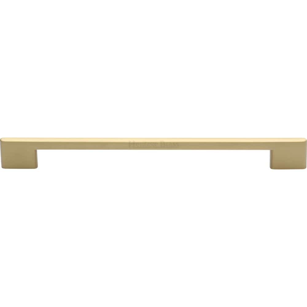 Heritage Brass Cabinet Hardware Satin Brass / Cabinet Pull Handles / 256mm c/c Heritage Brass - Cabinet Pull Slim Metro Design 256mm CTC Satin Brass Finish