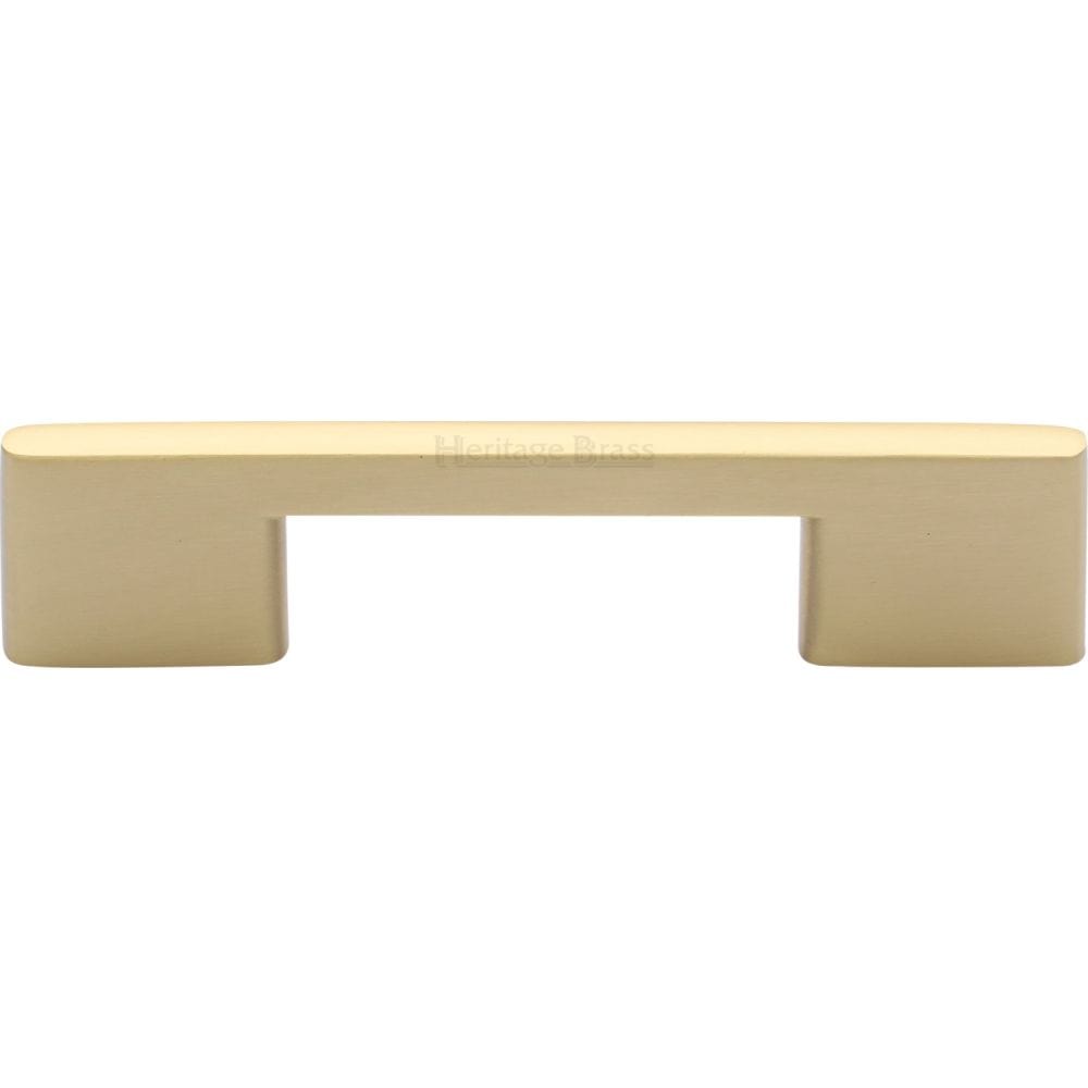 Heritage Brass Cabinet Hardware Satin Brass / Cabinet Pull Handles / 96mm c/c Heritage Brass - Cabinet Pull Slim Metro Design 96mm CTC Satin Brass Finish
