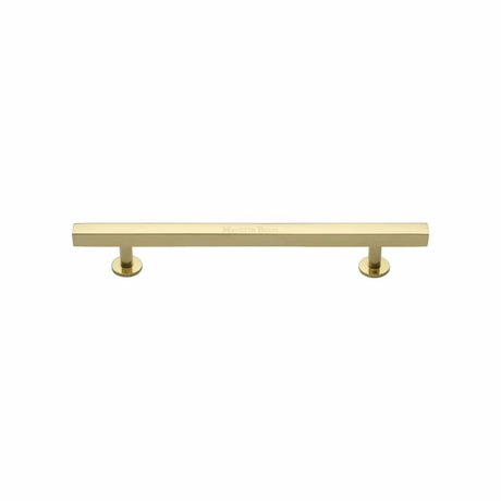 Heritage Brass Cabinet Hardware Polished Brass / Cabinet Pull Handles / 128mm c/c Heritage Brass - Cabinet Pull Square Design 128mm CTC Polished Brass Finish