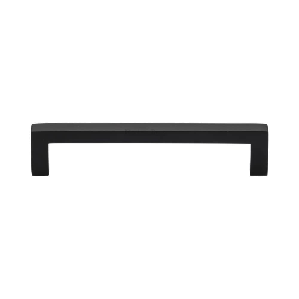 Heritage Brass Cabinet Hardware Matt Black / Cabinet Pull Handles / 128mm c/c Heritage Brass - Cabinet Pull Square Metro Design 128mm CTC Matt Black Finish