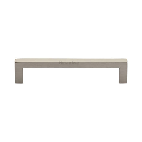 Heritage Brass Cabinet Hardware Satin Nickel / Cabinet Pull Handles / 128mm c/c Heritage Brass - Cabinet Pull Square Metro Design 128mm CTC Satin Nickel Finish