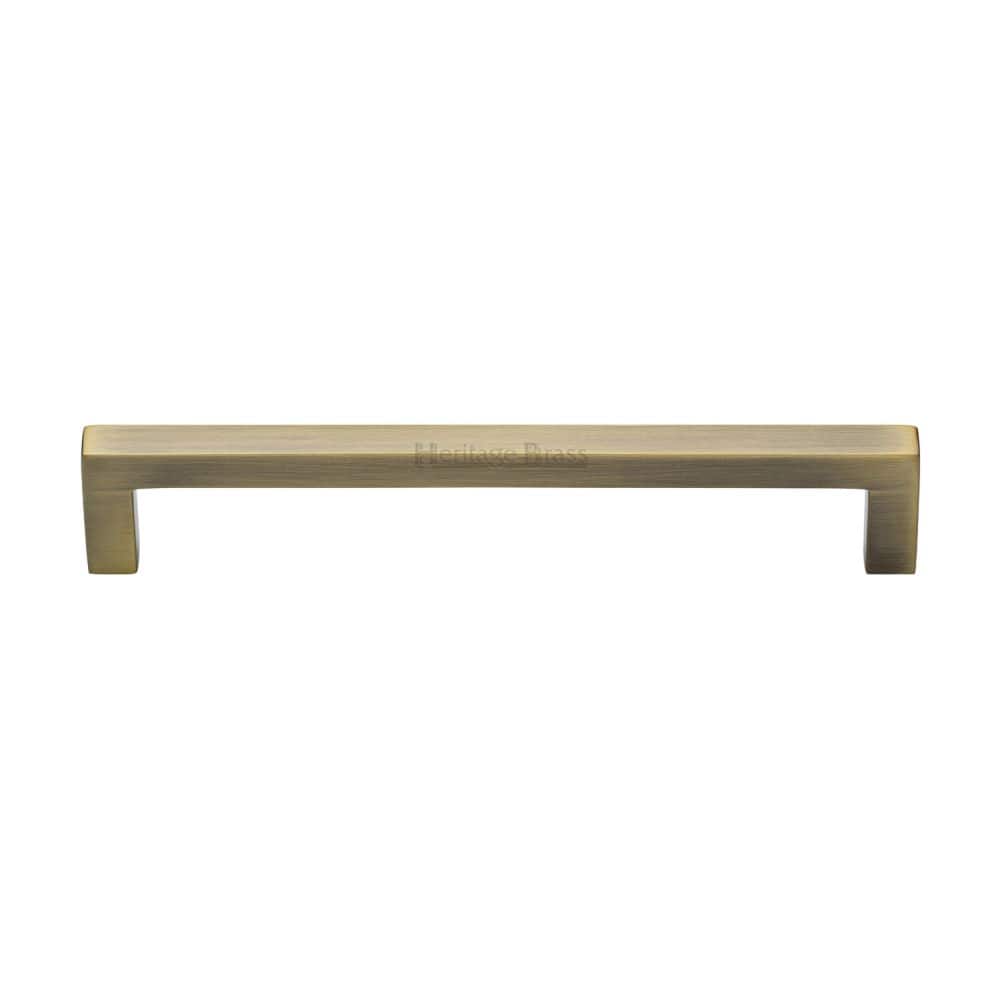 Heritage Brass Cabinet Hardware Antique Brass / Cabinet Pull Handles / 160mm c/c Heritage Brass - Cabinet Pull Square Metro Design 160mm CTC Antique Brass Finish