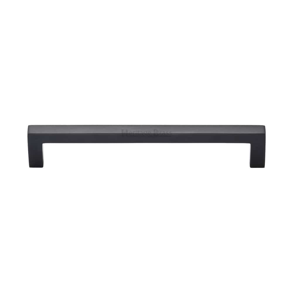 Heritage Brass Cabinet Hardware Matt Black / Cabinet Pull Handles / 160mm c/c Heritage Brass - Cabinet Pull Square Metro Design 160mm CTC Matt Black Finish