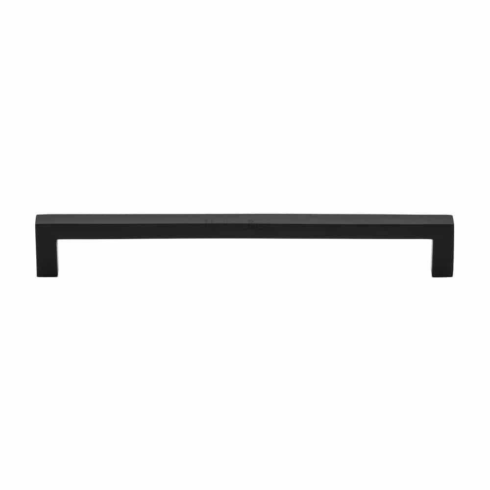 Heritage Brass Cabinet Hardware Matt Black / Cabinet Pull Handles / 192mm c/c Heritage Brass - Cabinet Pull Square Metro Design 192mm CTC Matt Black Finish