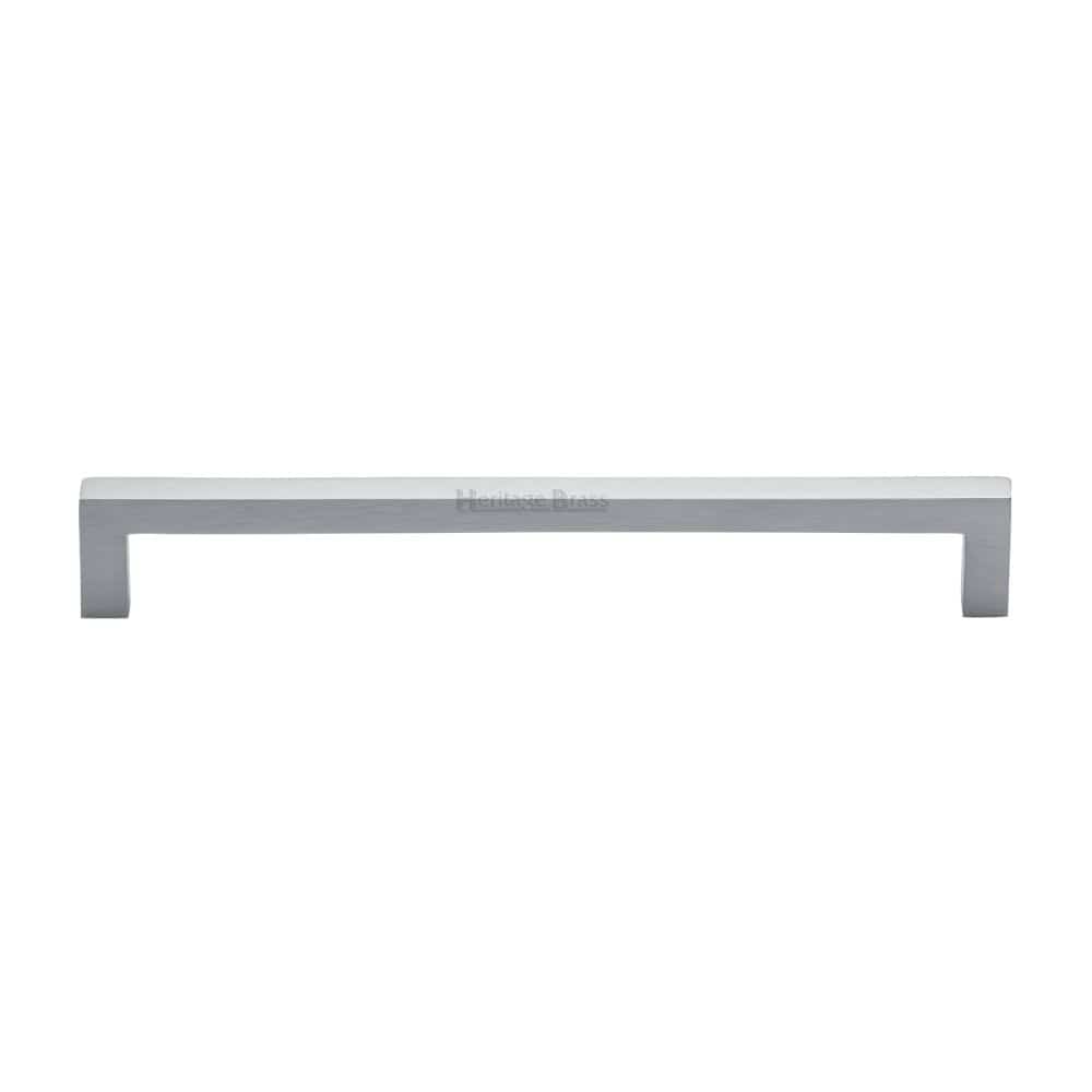 Heritage Brass Cabinet Hardware Satin Chrome / Cabinet Pull Handles / 192mm c/c Heritage Brass - Cabinet Pull Square Metro Design 192mm CTC Satin Chrome Finish