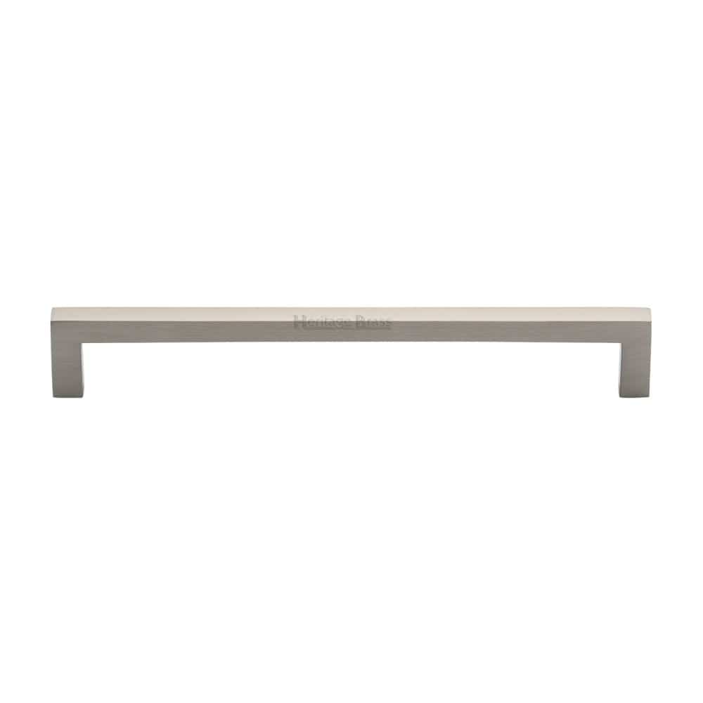 Heritage Brass Cabinet Hardware Satin Nickel / Cabinet Pull Handles / 192mm c/c Heritage Brass - Cabinet Pull Square Metro Design 192mm CTC Satin Nickel Finish