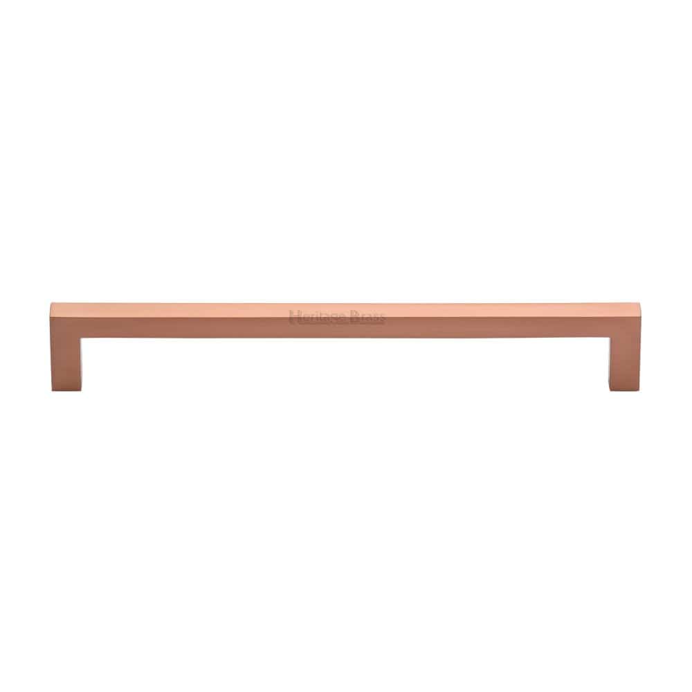 Heritage Brass Cabinet Hardware Satin Rose Gold / Cabinet Pull Handles / 192mm c/c Heritage Brass - Cabinet Pull Square Metro Design 192mm CTC Satin Rose Gold Finis