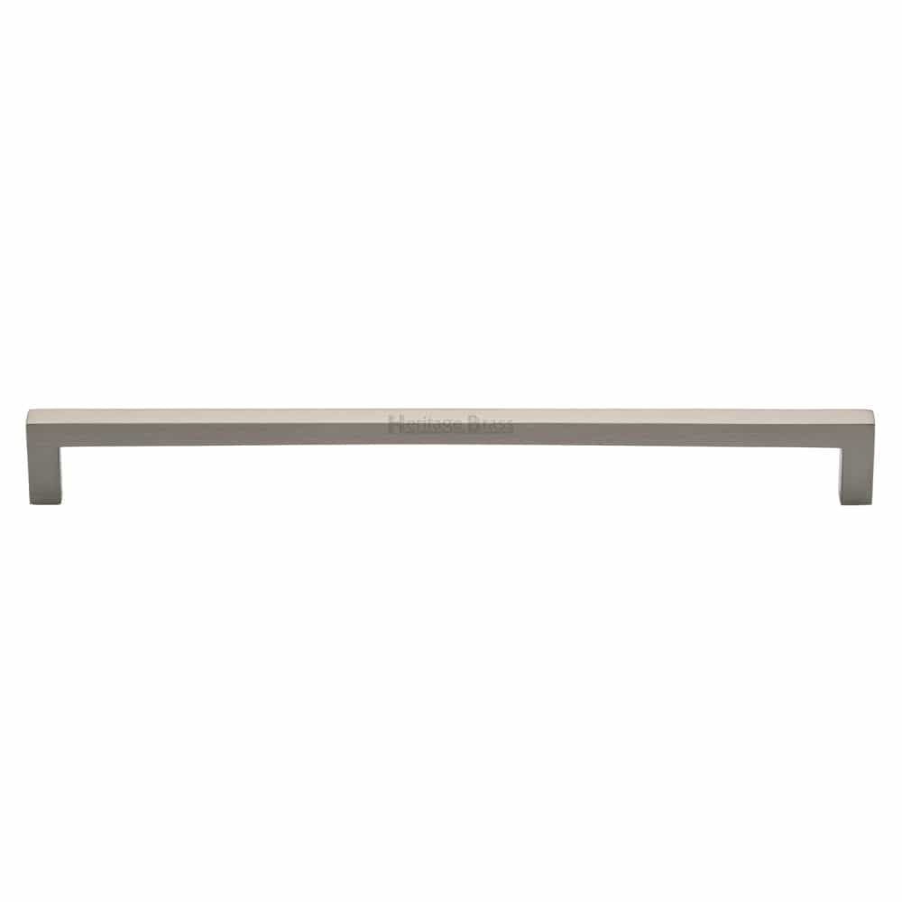 Heritage Brass Cabinet Hardware Satin Nickel / Cabinet Pull Handles / 256mm c/c Heritage Brass - Cabinet Pull Square Metro Design 256mm CTC Satin Nickel Finish