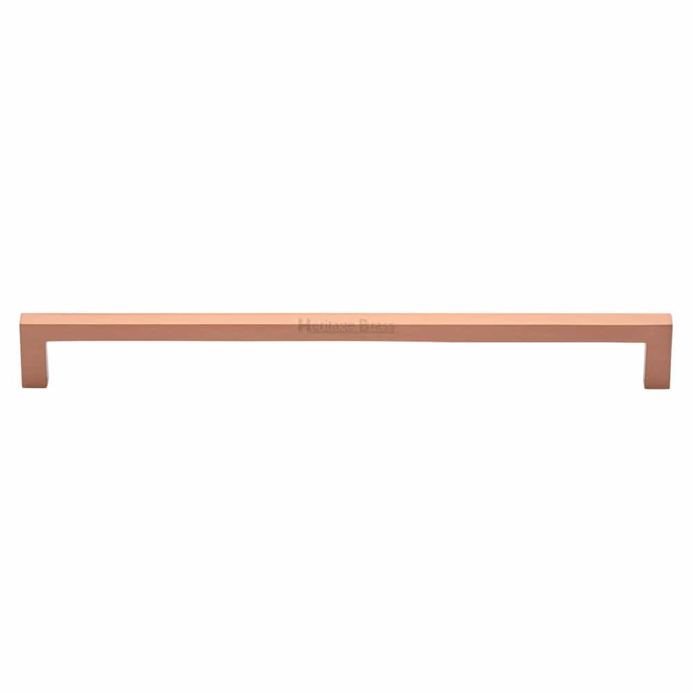 Heritage Brass Cabinet Hardware Satin Rose Gold / Cabinet Pull Handles / 256mm c/c Heritage Brass - Cabinet Pull Square Metro Design 256mm CTC Satin Rose Gold Finis