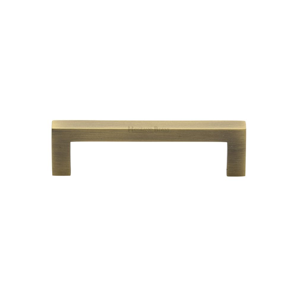 Heritage Brass Cabinet Hardware Antique Brass / Cabinet Pull Handles / 96mm c/c Heritage Brass - Cabinet Pull Square Metro Design 96mm CTC Antique Brass Finish