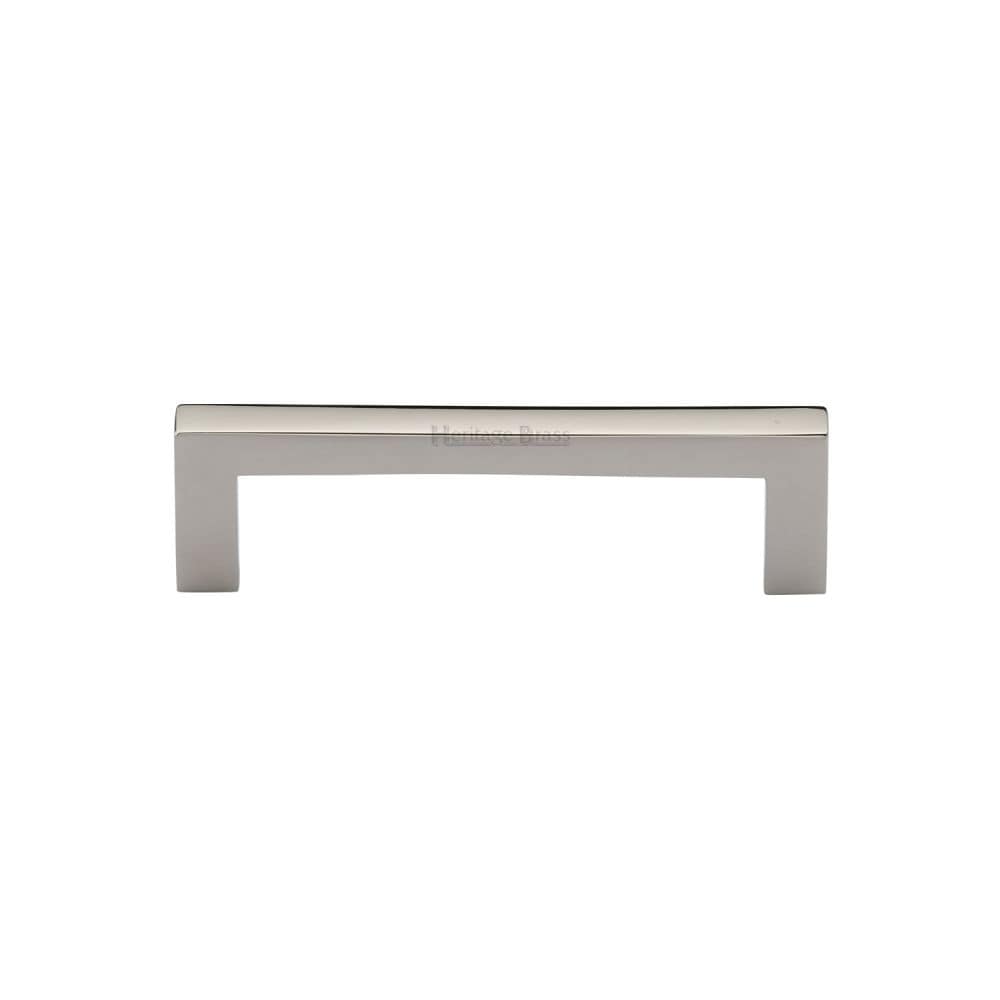 Heritage Brass Cabinet Hardware Polished Nickel / Cabinet Pull Handles / 96mm c/c Heritage Brass - Cabinet Pull Square Metro Design 96mm CTC Polished Nickel Finish