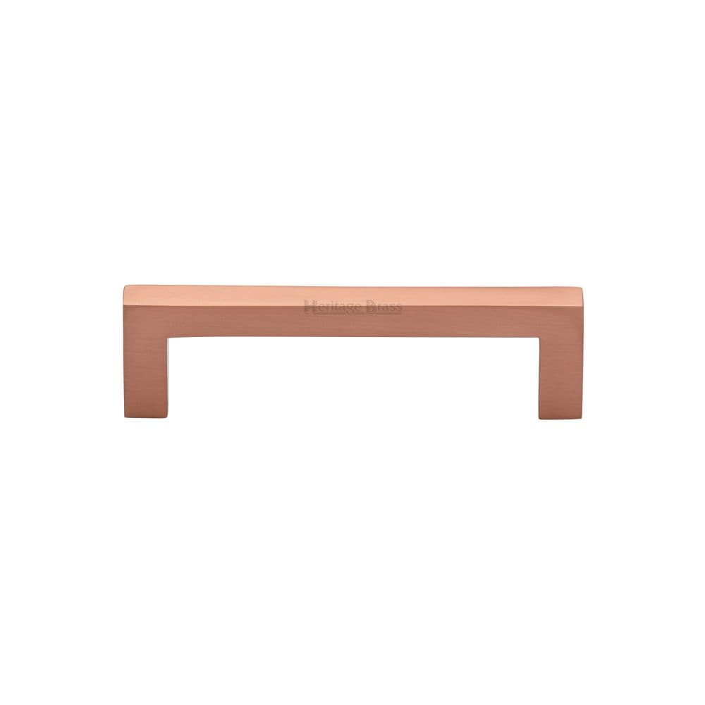 Heritage Brass Cabinet Hardware Satin Rose Gold / Cabinet Pull Handles / 96mm c/c Heritage Brass - Cabinet Pull Square Metro Design 96mm CTC Satin Rose Gold Finish