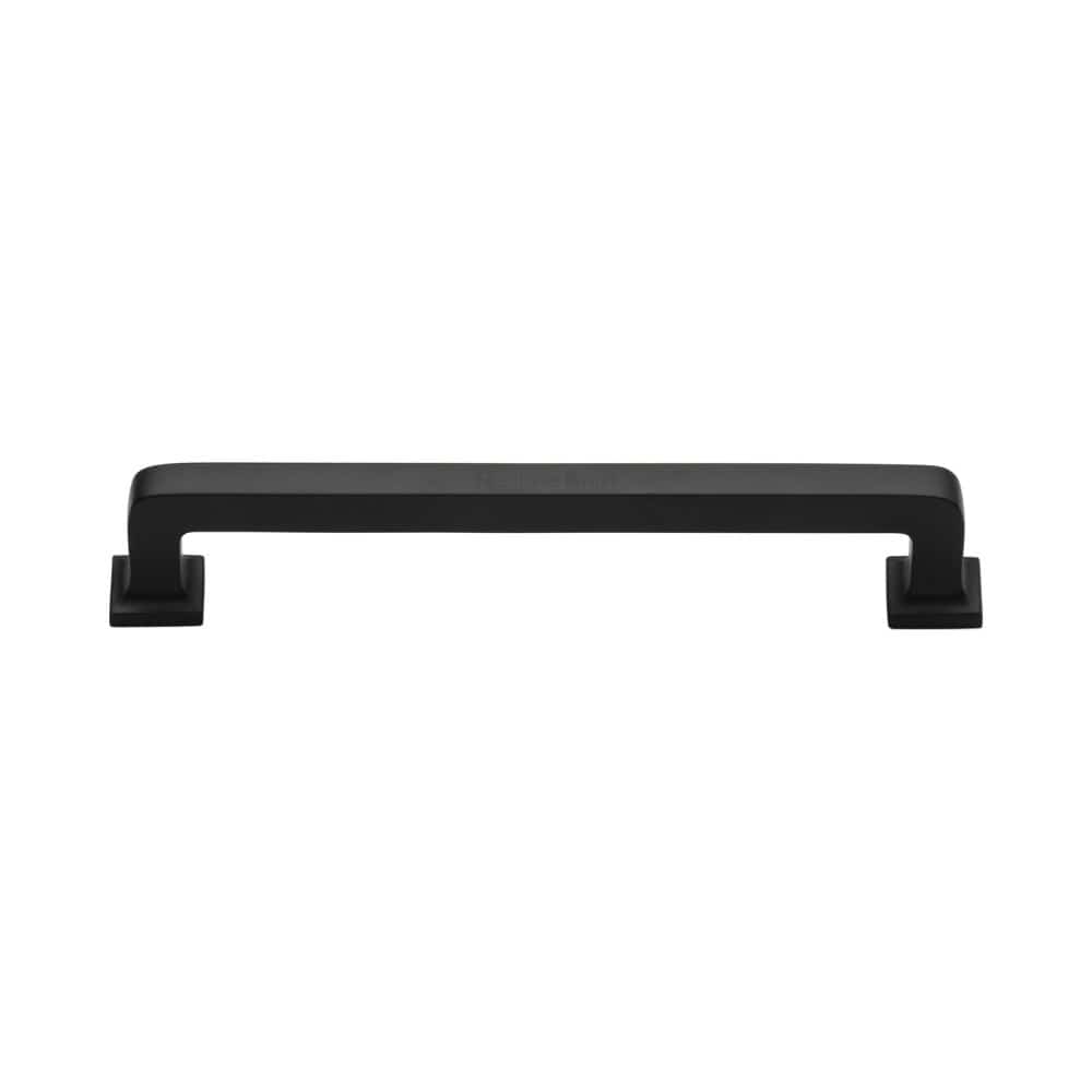 Heritage Brass Cabinet Hardware Matt Black / Cabinet Pull Handles / 152mm c/c Heritage Brass - Cabinet Pull Square Vintage Design 152mm CTC Matt Black Finish