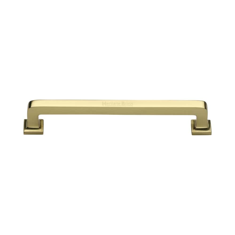 Heritage Brass Cabinet Hardware Polished Brass / Cabinet Pull Handles / 152mm c/c Heritage Brass - Cabinet Pull Square Vintage Design 152mm CTC Polished Brass Finish
