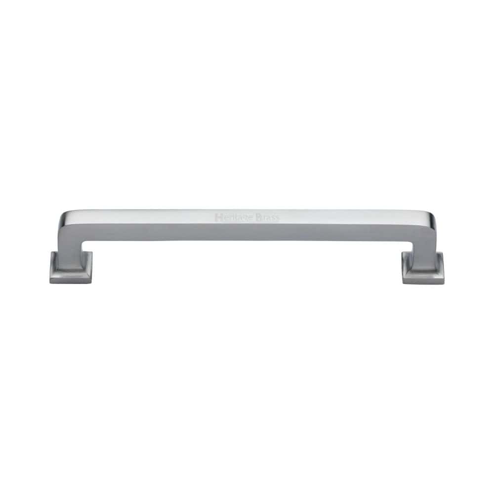 Heritage Brass Cabinet Hardware Satin Chrome / Cabinet Pull Handles / 152mm c/c Heritage Brass - Cabinet Pull Square Vintage Design 152mm CTC Satin Chrome Finish