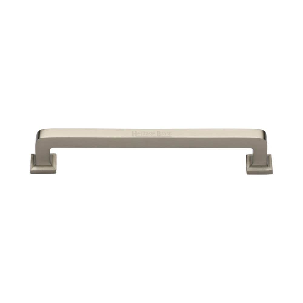 Heritage Brass Cabinet Hardware Satin Nickel / Cabinet Pull Handles / 152mm c/c Heritage Brass - Cabinet Pull Square Vintage Design 152mm CTC Satin Nickel Finish