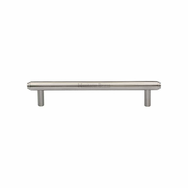 Heritage Brass Cabinet Hardware Satin Nickel / Cabinet Pull Handles / 128mm c/c Heritage Brass - Cabinet Pull Stepped Design 128mm CTC Satin Nickel Finish