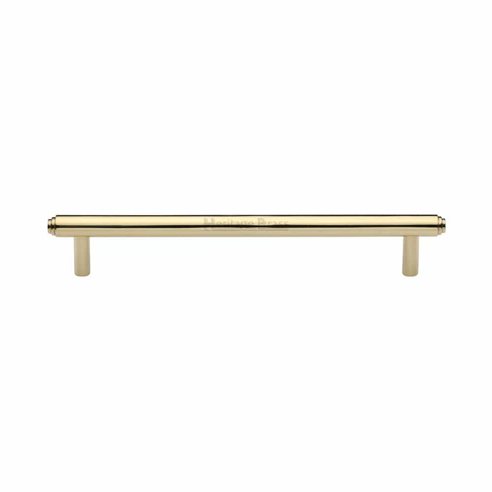 Heritage Brass Cabinet Hardware Polished Brass / Cabinet Pull Handles / 160mm c/c Heritage Brass - Cabinet Pull Stepped Design 160mm CTC Polished Brass Finish