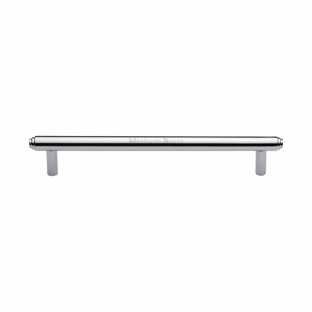 Heritage Brass Cabinet Hardware Polished Chrome / Cabinet Pull Handles / 160mm c/c Heritage Brass - Cabinet Pull Stepped Design 160mm CTC Polished Chrome Finish