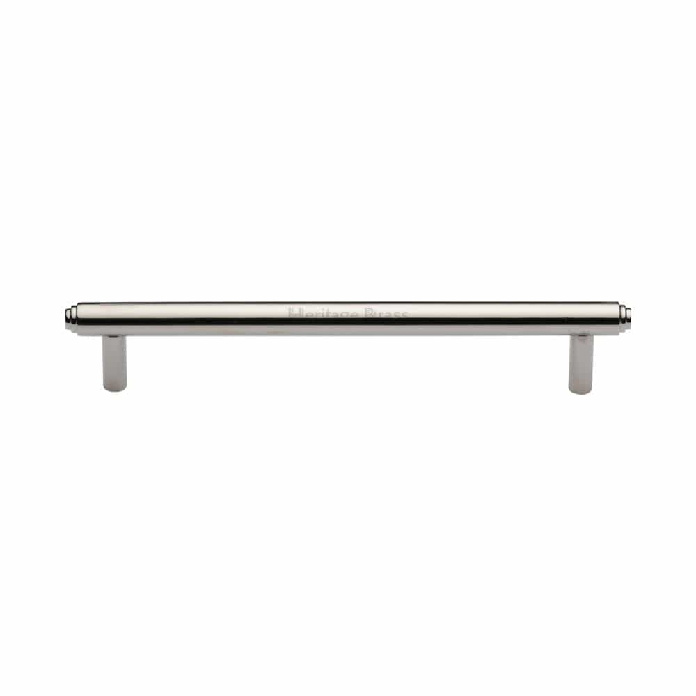 Heritage Brass Cabinet Hardware Polished Nickel / Cabinet Pull Handles / 160mm c/c Heritage Brass - Cabinet Pull Stepped Design 160mm CTC Polished Nickel Finish