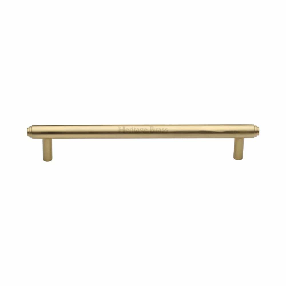 Heritage Brass Cabinet Hardware Satin Brass / Cabinet Pull Handles / 160mm c/c Heritage Brass - Cabinet Pull Stepped Design 160mm CTC Satin Brass Finish