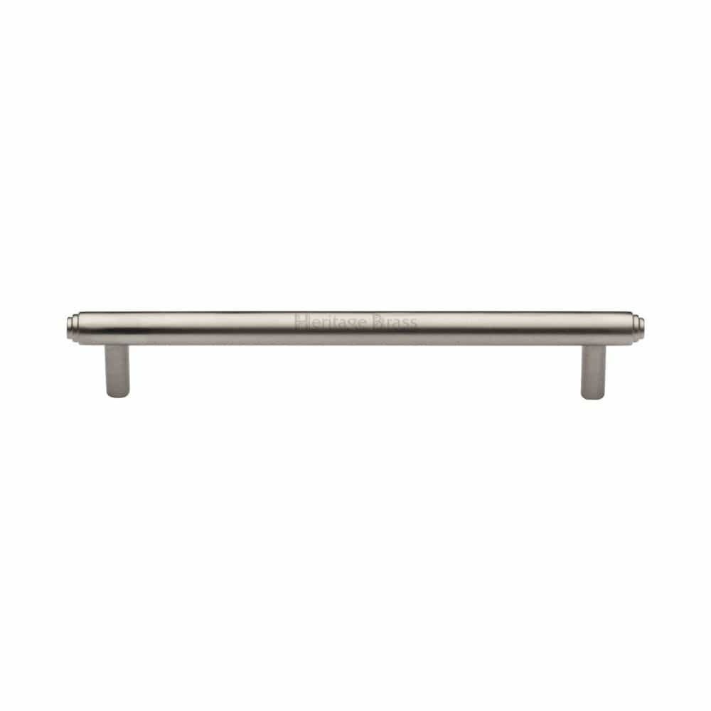 Heritage Brass Cabinet Hardware Satin Nickel / Cabinet Pull Handles / 160mm c/c Heritage Brass - Cabinet Pull Stepped Design 160mm CTC Satin Nickel Finish