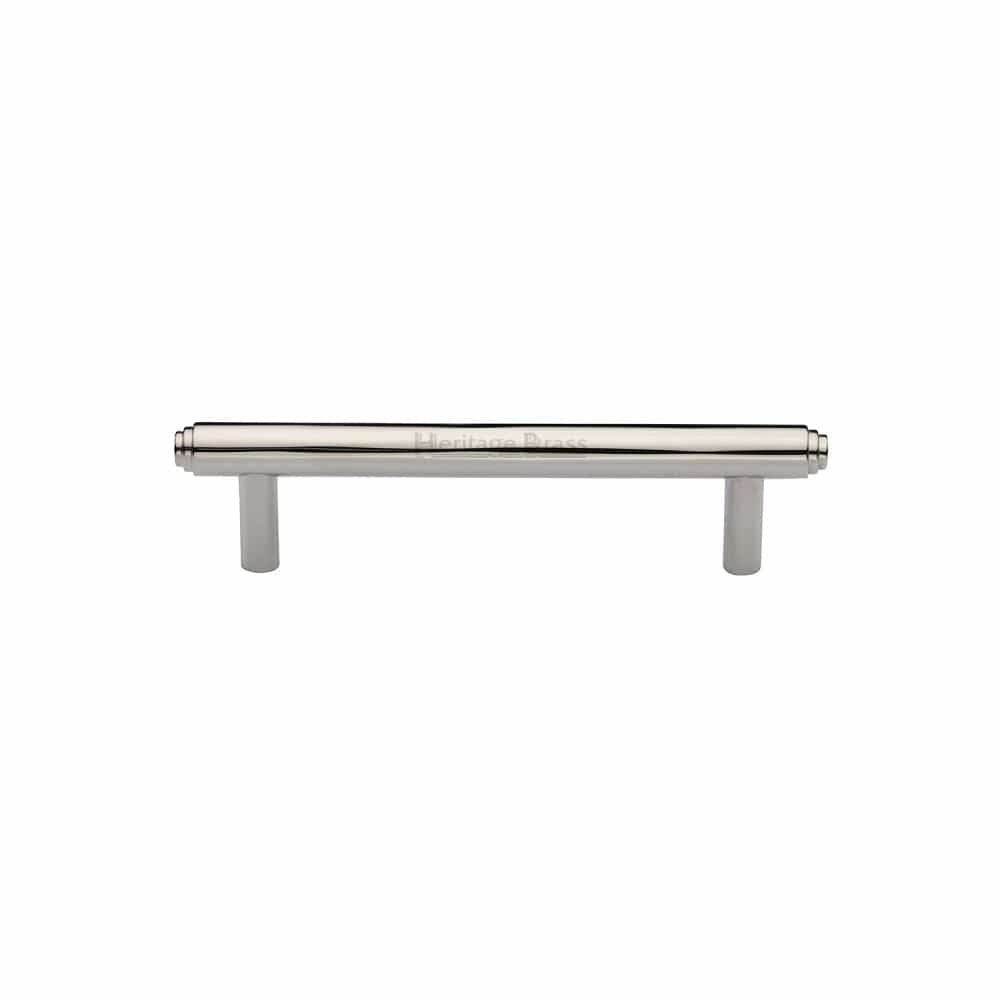 Heritage Brass Cabinet Hardware Polished Nickel / Cabinet Pull Handles / 96mm c/c Heritage Brass - Cabinet Pull Stepped Design 96mm CTC Polished Nickel Finish