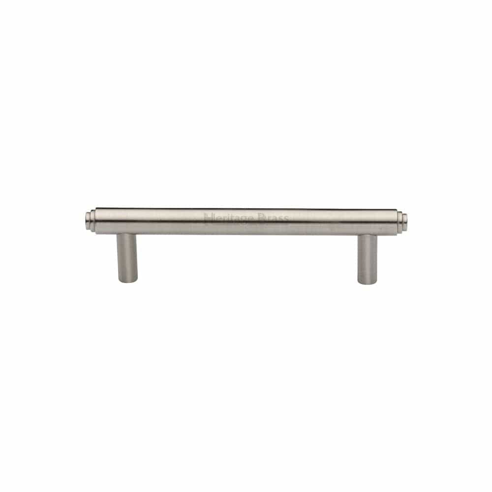 Heritage Brass Cabinet Hardware Satin Nickel / Cabinet Pull Handles / 96mm c/c Heritage Brass - Cabinet Pull Stepped Design 96mm CTC Satin Nickel Finish