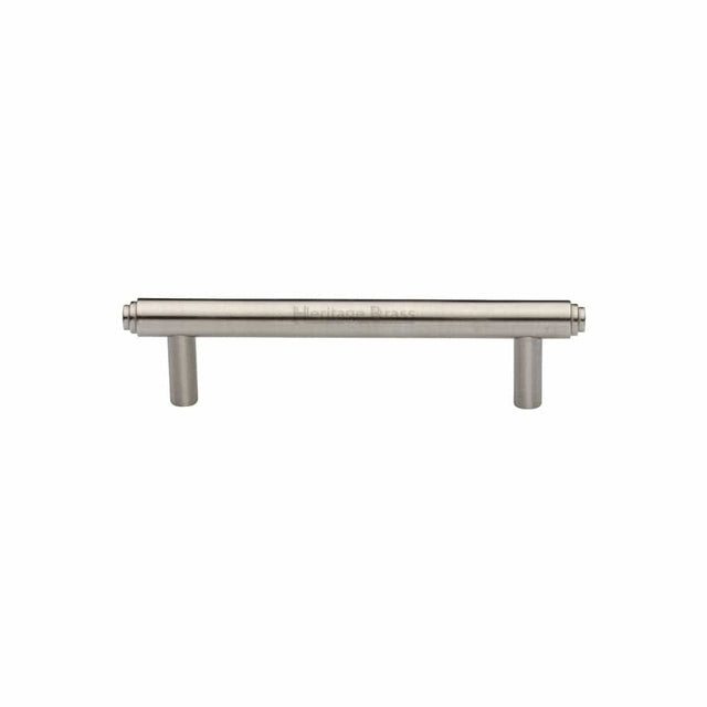 Heritage Brass Cabinet Hardware Satin Nickel / Cabinet Pull Handles / 96mm c/c Heritage Brass - Cabinet Pull Stepped Design 96mm CTC Satin Nickel Finish