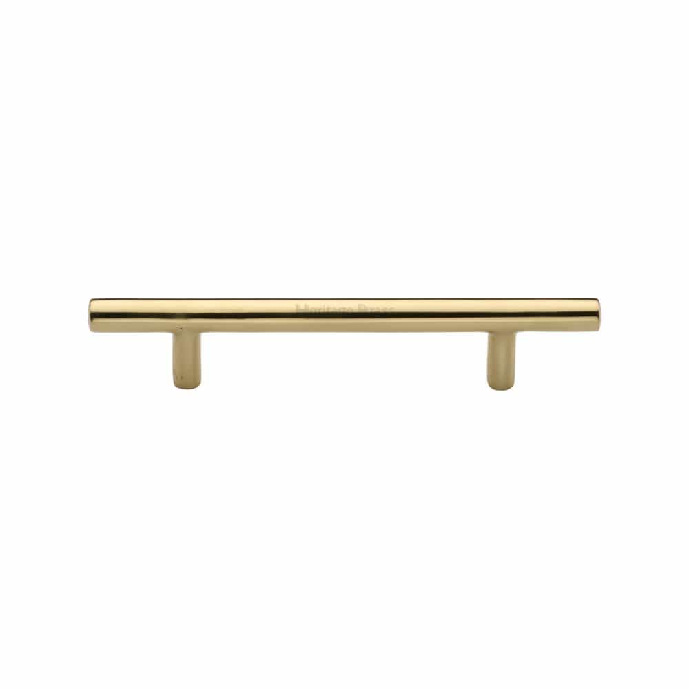 Heritage Brass Cabinet Hardware Polished Brass / Cabinet Pull Handles / 101mm c/c Heritage Brass - Cabinet Pull T-Bar Design 101mm CTC Polished Brass Finish