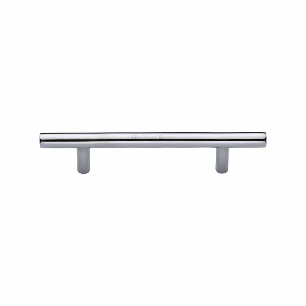 Heritage Brass Cabinet Hardware Polished Chrome / Cabinet Pull Handles / 101mm c/c Heritage Brass - Cabinet Pull T-Bar Design 101mm CTC Polished Chrome Finish