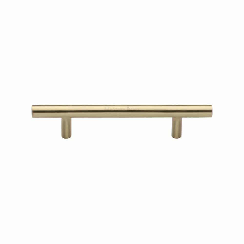 Heritage Brass Cabinet Hardware Satin Brass / Cabinet Pull Handles / 101mm c/c Heritage Brass - Cabinet Pull T-Bar Design 101mm CTC Satin Brass Finish