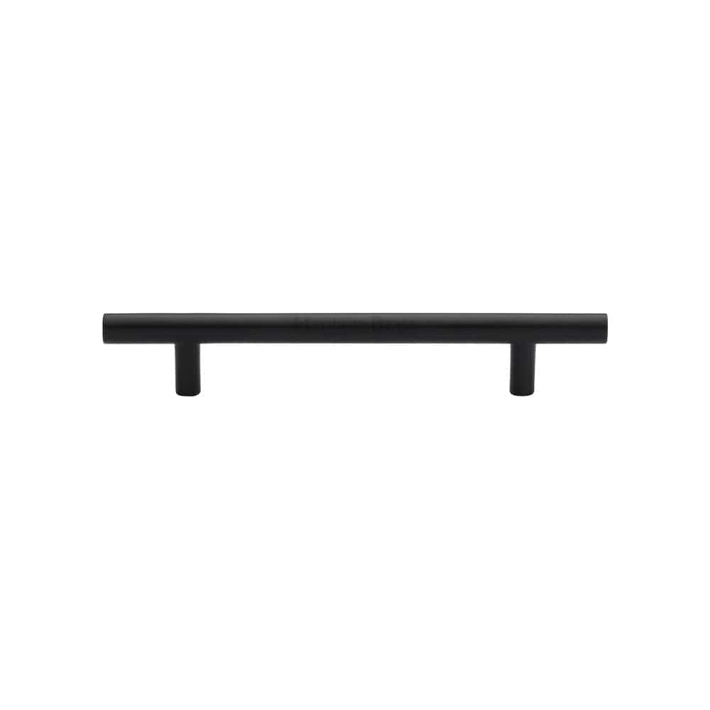 Heritage Brass Cabinet Hardware Matt Black / Cabinet Pull Handles / 128mm c/c Heritage Brass - Cabinet Pull T-Bar Design 128mm CTC Matt Black Finish