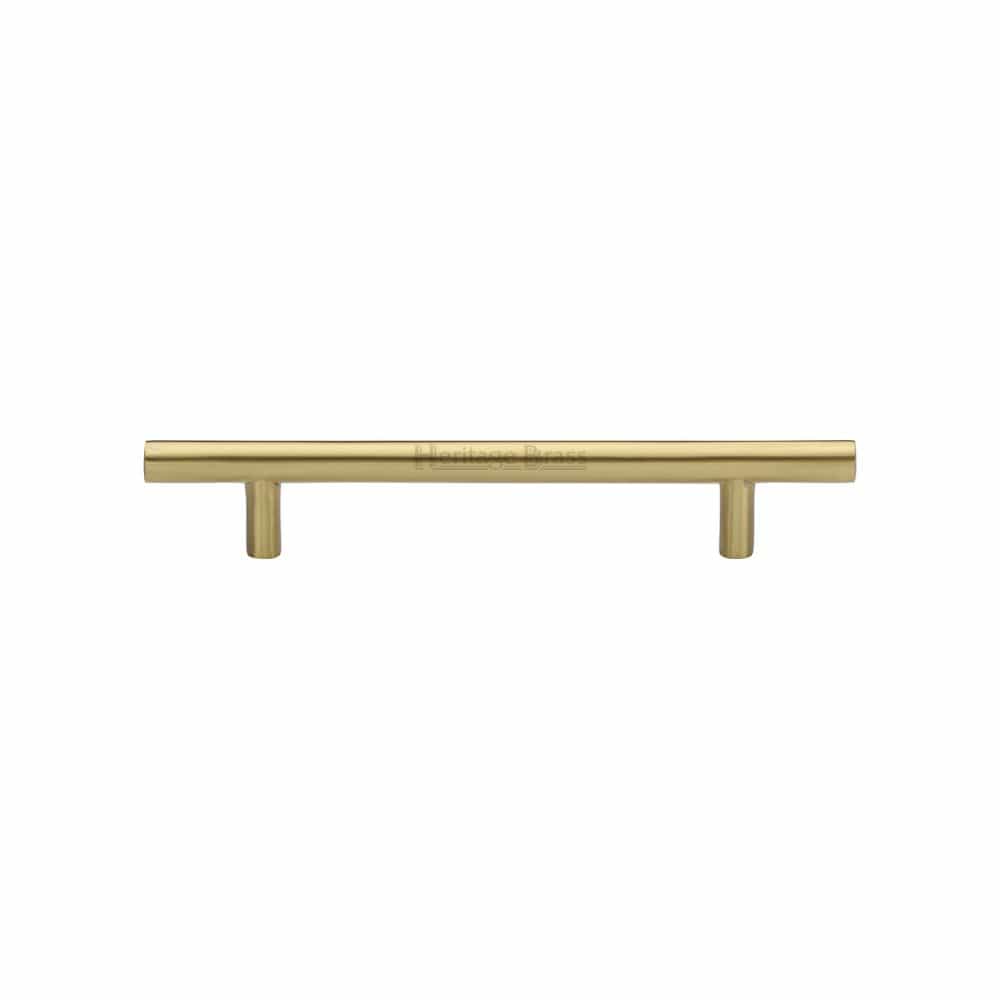 Heritage Brass Cabinet Hardware Satin Brass / Cabinet Pull Handles / 128mm c/c Heritage Brass - Cabinet Pull T-Bar Design 128mm CTC Satin Brass Finish