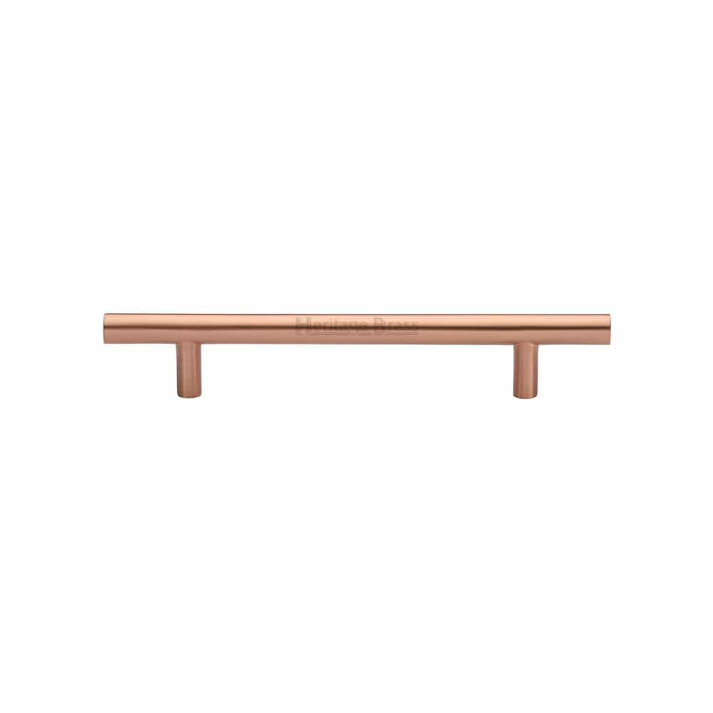 Heritage Brass Cabinet Hardware Satin Rose Gold / Cabinet Pull Handles / 128mm c/c Heritage Brass - Cabinet Pull T-Bar Design 128mm CTC Satin Rose Gold Finish