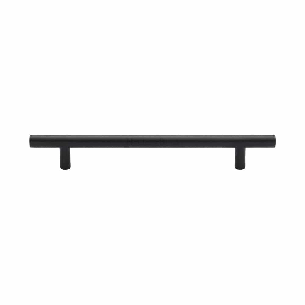 Heritage Brass Cabinet Hardware Matt Black / Cabinet Pull Handles / 160mm c/c Heritage Brass - Cabinet Pull T-Bar Design 160mm CTC Matt Black Finish