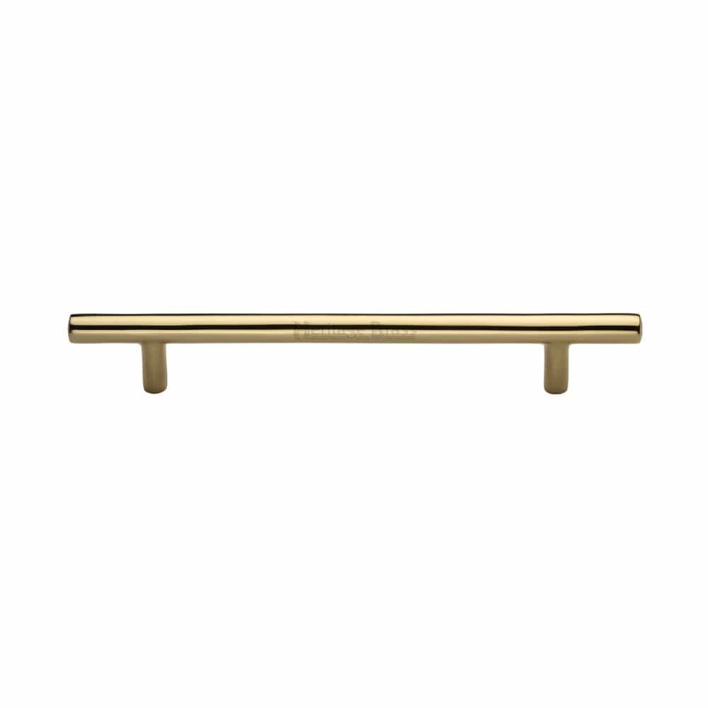 Heritage Brass Cabinet Hardware Polished Brass / Cabinet Pull Handles / 160mm c/c Heritage Brass - Cabinet Pull T-Bar Design 160mm CTC Polished Brass Finish