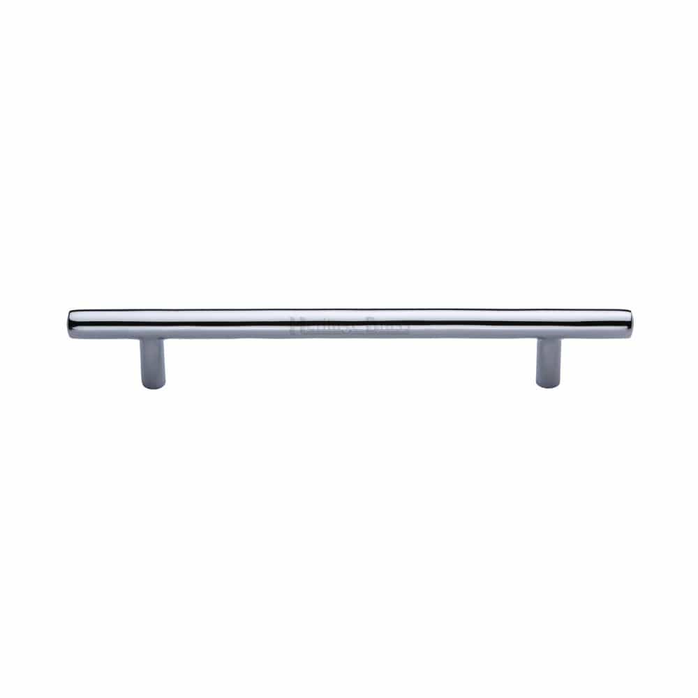 Heritage Brass Cabinet Hardware Polished Chrome / Cabinet Pull Handles / 160mm c/c Heritage Brass - Cabinet Pull T-Bar Design 160mm CTC Polished Chrome Finish