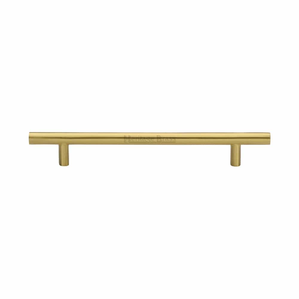 Heritage Brass Cabinet Hardware Satin Brass / Cabinet Pull Handles / 160mm c/c Heritage Brass - Cabinet Pull T-Bar Design 160mm CTC Satin Brass Finish