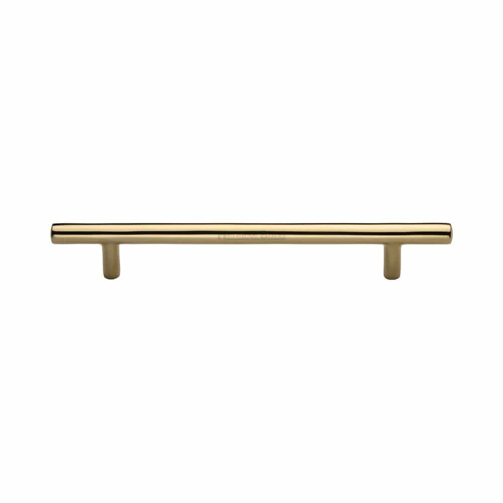 Heritage Brass Cabinet Hardware Polished Brass / Cabinet Pull Handles / 203mm c/c Heritage Brass - Cabinet Pull T-Bar Design 203mm CTC Polished Brass Finish