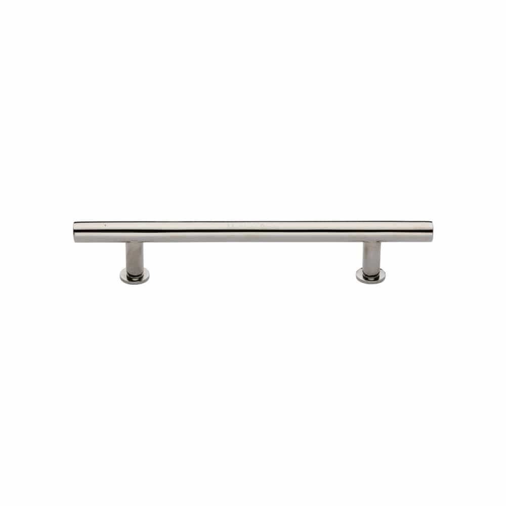 Heritage Brass Cabinet Hardware Polished Nickel / Cabinet Pull Handles / 128mm c/c Heritage Brass - Cabinet Pull T-Bar Design with 16mm Rose 128mm CTC Polished Nickel
