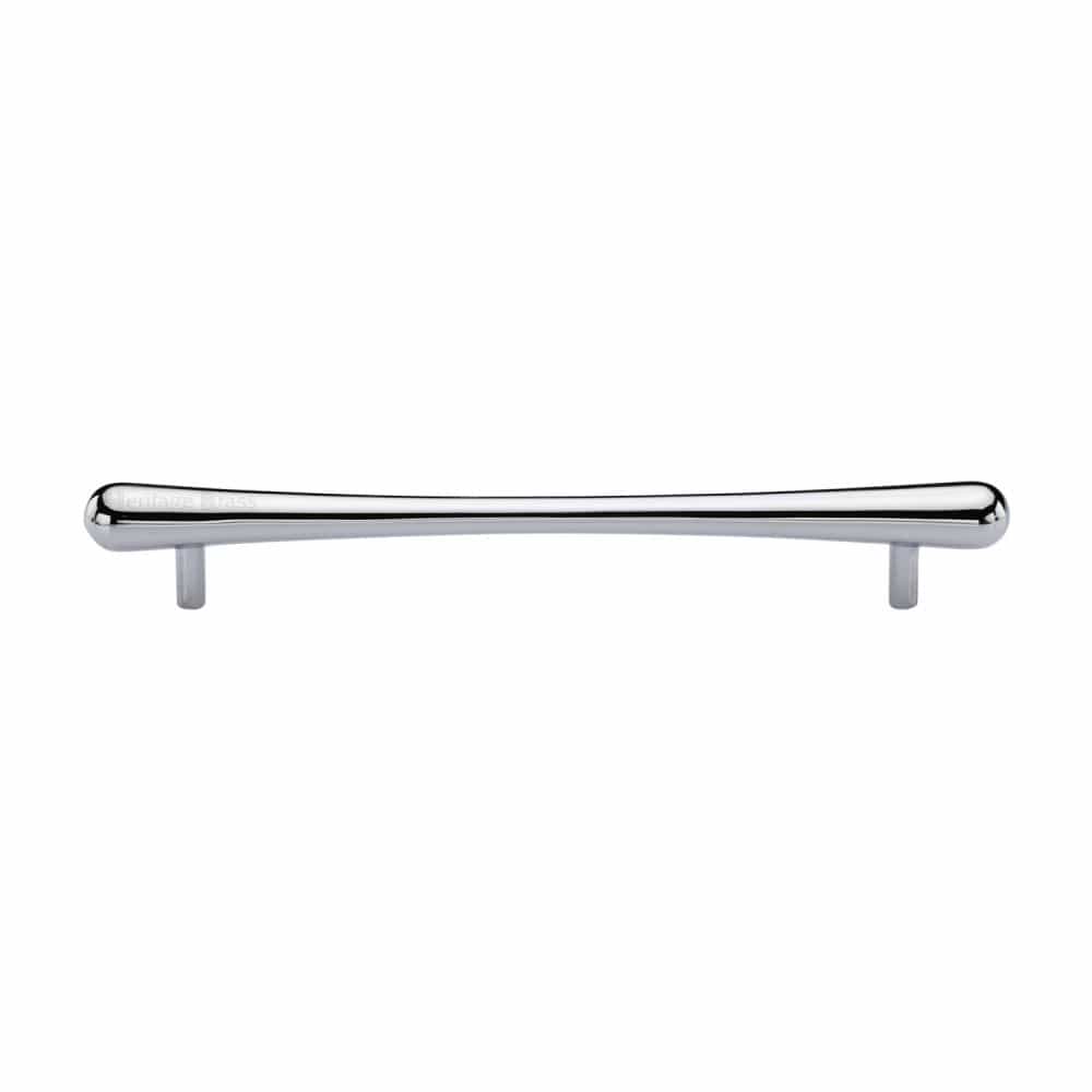 Heritage Brass Cabinet Hardware Polished Chrome / Cabinet Pull Handles / 192mm c/c Heritage Brass - Cabinet Pull T-Bar Raindrop Design 192mm CTC Polished Chrome Finish