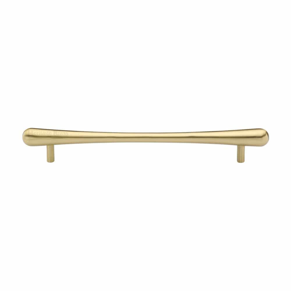 Heritage Brass Cabinet Hardware Satin Brass / Cabinet Pull Handles / 192mm c/c Heritage Brass - Cabinet Pull T-Bar Raindrop Design 192mm CTC Satin Brass Finish