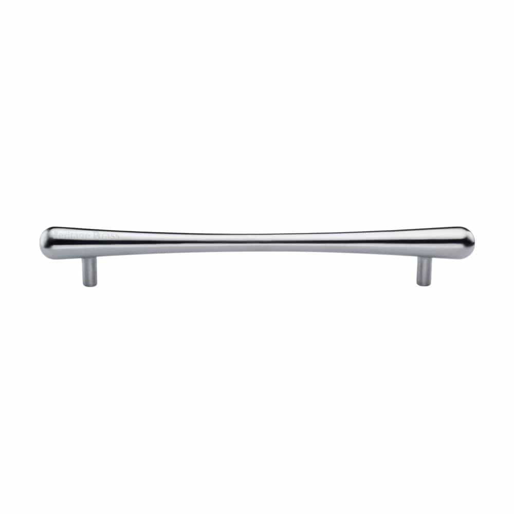 Heritage Brass Cabinet Hardware Satin Chrome / Cabinet Pull Handles / 192mm c/c Heritage Brass - Cabinet Pull T-Bar Raindrop Design 192mm CTC Satin Chrome Finish